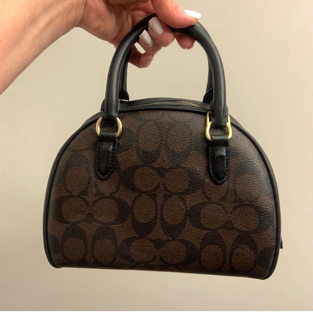 Coach Signature Black and Brown Crossbody Bag - Picture 3 of 4